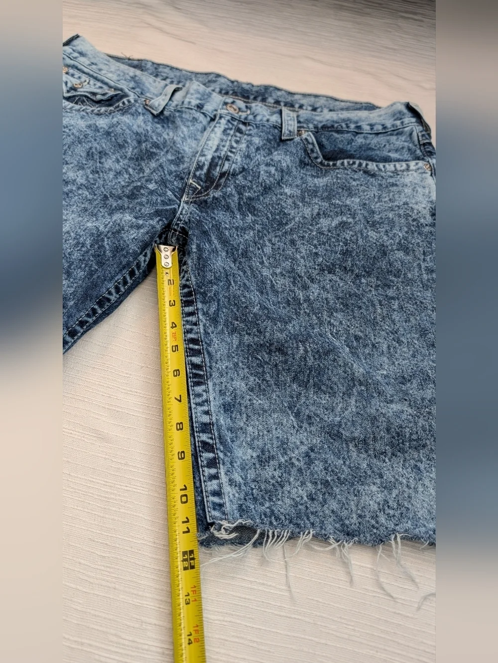 True Religion Acid Wash Denim Home Made Cut Off Short Men 42 RN#112970